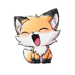 Baby Fox Yelling Vinyl Car Decal Sticker – Waterproof & UV-Resistant 3.4133333333333336"
