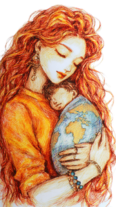 Red-Haired Mother Vinyl Car Decal Sticker – Waterproof & UV-Resistant 4.8533333333333335"