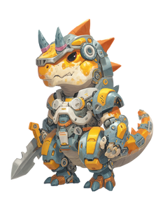 Mecha Dino Warrior Vinyl Car Decal Sticker – Waterproof & UV-Resistant 4.1066666666666665"