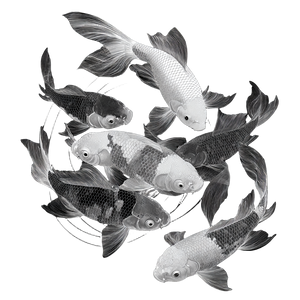 Elegant Koi Illustration Vinyl Car Decal Sticker – Waterproof & UV-Resistant 6.826666666666667"