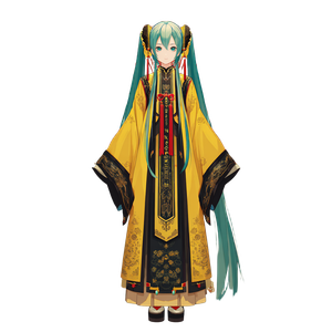 Ancient Miku Robe Vinyl Car Decal Sticker – Waterproof & UV-Resistant 3.4133333333333336"
