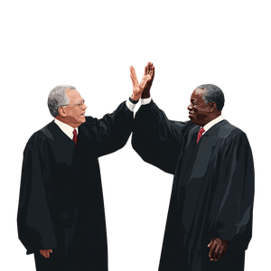 Justices High-Fiving Vinyl Car Decal Sticker – Waterproof & UV-Resistant 3.4133333333333336"