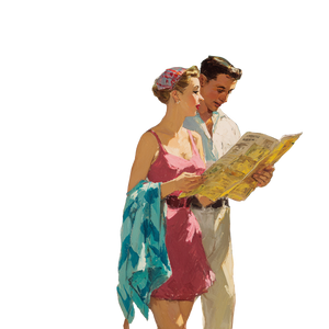 Vacation Couple V3 Vinyl Car Decal Sticker – Waterproof & UV-Resistant 3.4133333333333336"