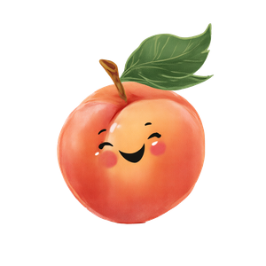 Smiling Cartoon Peach Vinyl Car Decal Sticker – Waterproof & UV-Resistant 3.4133333333333336"