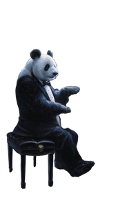 Panda Pianist Vinyl Car Decal Sticker – Waterproof & UV-Resistant 4.8533333333333335"