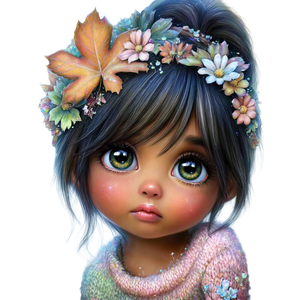 Autumn Leaf Girl V2 Vinyl Car Decal Sticker – Waterproof & UV-Resistant 6.826666666666667"