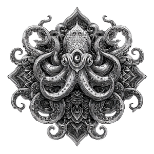 Tribal Kraken Design Vinyl Car Decal Sticker – Waterproof & UV-Resistant 3.4133333333333336"