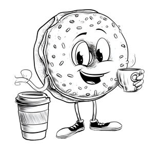 Coffee & Bagel Vinyl Car Decal Sticker – Waterproof & UV-Resistant 3.4133333333333336"