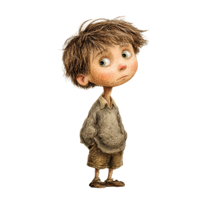Whimsical Boy Illustration V4 Vinyl Car Decal Sticker – Waterproof & UV-Resistant 3.4133333333333336"