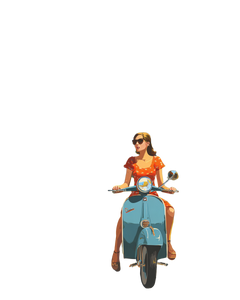 Vespa Rider Vinyl Car Decal Sticker – Waterproof & UV-Resistant 4.0"