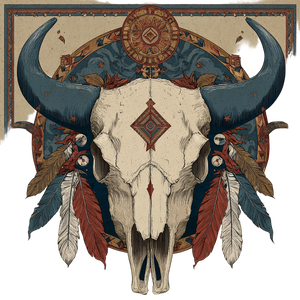 Buffalo Skull Design Vinyl Car Decal Sticker – Waterproof & UV-Resistant 6.826666666666667"
