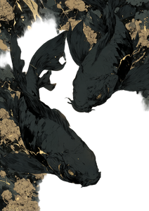 Golden Koi Pond Vinyl Car Decal Sticker – Waterproof & UV-Resistant 8.746666666666666"