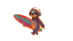 Surfing Sloth Vinyl Car Decal Sticker – Waterproof & UV-Resistant 2.72"