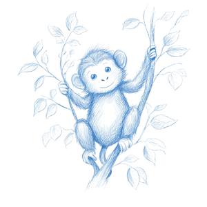 Baby Monkey Sketch Vinyl Car Decal Sticker – Waterproof & UV-Resistant 6.826666666666667"