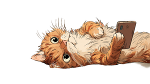 Ginger Cat Scrolls Vinyl Car Decal Sticker – Waterproof & UV-Resistant 2.72"