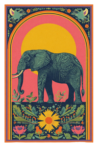 Psychedelic Elephant Vinyl Car Decal Sticker – Waterproof & UV-Resistant 8.96"