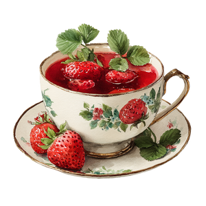 Strawberry Teacup Vinyl Car Decal Sticker – Waterproof & UV-Resistant 3.4133333333333336"