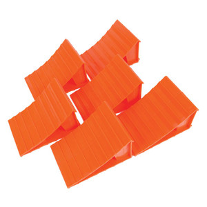 Husky Towing Wheel Chock | 6-Pack Bright Orange Plastic Chocks | Prevent Tire Roll, Easy to Use Husky Towing Wheel Chock | 6-Pack Bright Orange Plastic Chocks | Prevent Tire Roll, Easy to Use