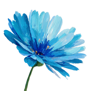 Stylized Blue Flower Vinyl Car Decal Sticker – Waterproof & UV-Resistant 3.4133333333333336"