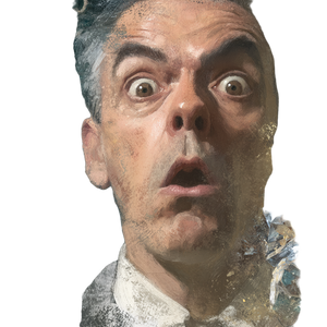 Shocked Middle-Aged Man Vinyl Car Decal Sticker – Waterproof & UV-Resistant 6.826666666666667"