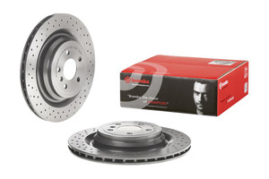 Best Brake Rotor GL550 GL450 | Brembo 1-Piece Vented Cross Drilled High Carbon Cast Iron Disc, 345mm Diameter