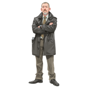 Detective Portrait V2 Vinyl Car Decal Sticker – Waterproof & UV-Resistant 3.4133333333333336"