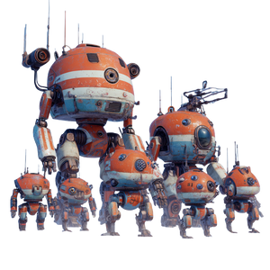 Mecha Robots Group Vinyl Car Decal Sticker – Waterproof & UV-Resistant 3.4133333333333336"