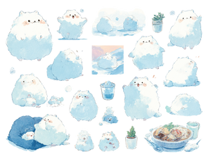 Kawaii Cloud Mascots Vinyl Car Decal Sticker – Waterproof & UV-Resistant 6.1866666666666665"