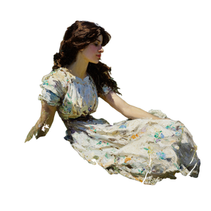Young Woman Painting Vinyl Car Decal Sticker – Waterproof & UV-Resistant 3.4133333333333336"