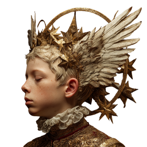 Baroque Crowned Boy Vinyl Car Decal Sticker – Waterproof & UV-Resistant 3.4133333333333336"