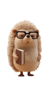 Tired Hedgehog Scholar Vinyl Car Decal Sticker – Waterproof & UV-Resistant 4.8533333333333335"