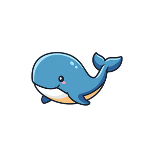 Cartoon Whale V3 Vinyl Car Decal Sticker – Waterproof & UV-Resistant 3.4133333333333336"