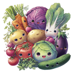 Veggie Family Portrait Vinyl Car Decal Sticker – Waterproof & UV-Resistant 3.4133333333333336"