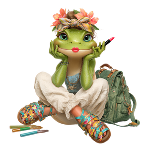 Girly Frog Girl Vinyl Car Decal Sticker – Waterproof & UV-Resistant 3.4133333333333336"