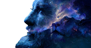 Dreaming Cosmic Lion Vinyl Car Decal Sticker – Waterproof & UV-Resistant 2.6666666666666665"