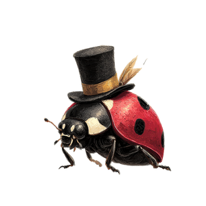 Ladybug In Tophat Vinyl Car Decal Sticker – Waterproof & UV-Resistant 3.4133333333333336"