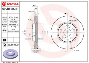 Brembo Vented Brake Rotor | High Carbon Cast Iron | Toyota RAV4 2009-2018 Brembo Vented Brake Rotor | High Carbon Cast Iron | Toyota RAV4 2009-2018