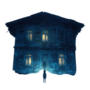 Horror House Silhouette Vinyl Car Decal Sticker – Waterproof & UV-Resistant 3.4133333333333336"