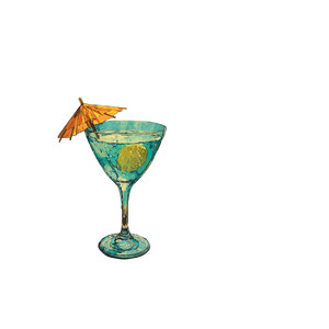 Martini Goblet Seaside Vinyl Car Decal Sticker – Waterproof & UV-Resistant 3.4133333333333336"