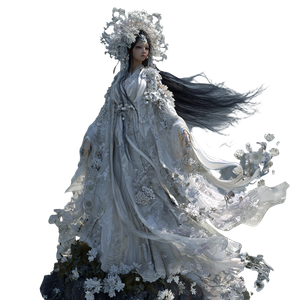 Mystical Goddess Kukuri-Hime Vinyl Car Decal Sticker – Waterproof & UV-Resistant 6.826666666666667"