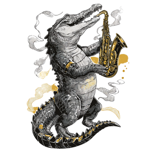 Saxophone Crocodile Vinyl Car Decal Sticker – Waterproof & UV-Resistant 6.826666666666667"
