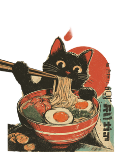 Cat Enjoying Ramen Vinyl Car Decal Sticker – Waterproof & UV-Resistant 8.0"
