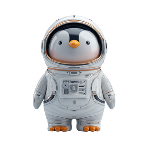 Space Penguin Vinyl Car Decal Sticker – Waterproof & UV-Resistant 3.4133333333333336"