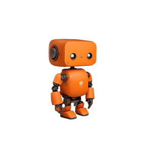 Orange Cute Robot Vinyl Car Decal Sticker – Waterproof & UV-Resistant 3.4133333333333336"