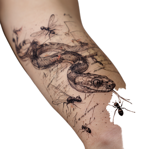 Snake Tattoo Ants Vinyl Car Decal Sticker – Waterproof & UV-Resistant 6.826666666666667"