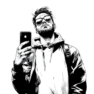 Selfie Man Vinyl Car Decal Sticker – Waterproof & UV-Resistant 3.4133333333333336"