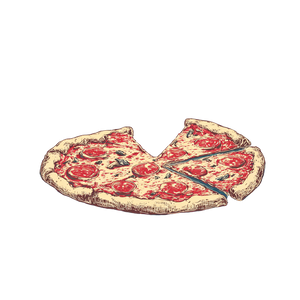 Vintage Pizza Illustration V2 Vinyl Car Decal Sticker – Waterproof & UV-Resistant 6.826666666666667"