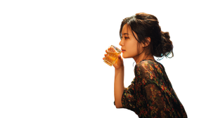 Japanese Woman Drinking V3 Vinyl Car Decal Sticker – Waterproof & UV-Resistant 2.72"