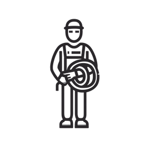 Plumber Silhouette Icon Vinyl Car Decal Sticker – Waterproof & UV-Resistant 3.4133333333333336"