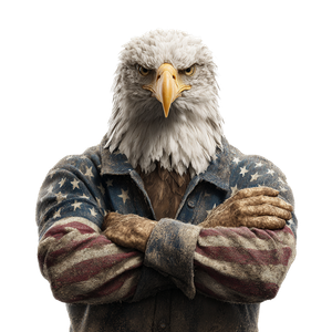 Eagle With Arms Vinyl Car Decal Sticker – Waterproof & UV-Resistant 3.4133333333333336"